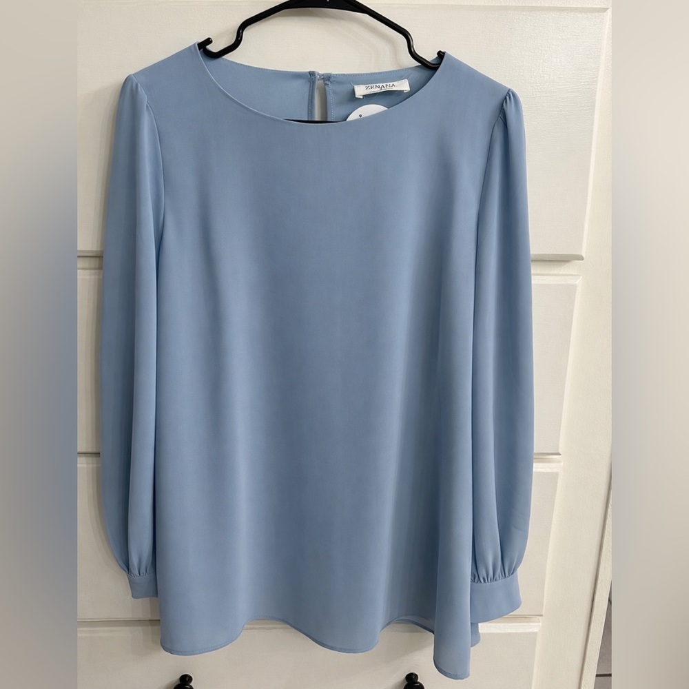Chiffon Light Blue Blouse